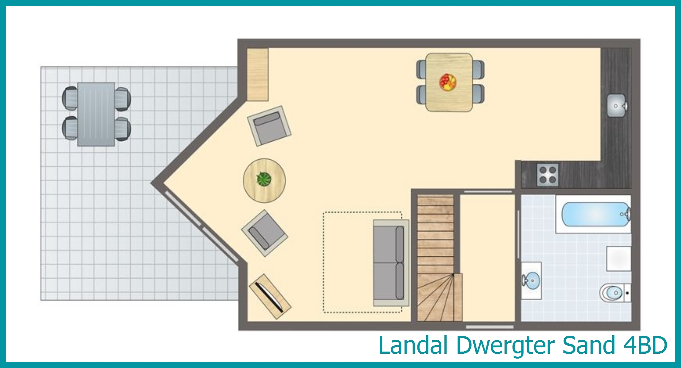 4-Personen-Hunde-Ferienhaus 4BD in Dwergter Sand