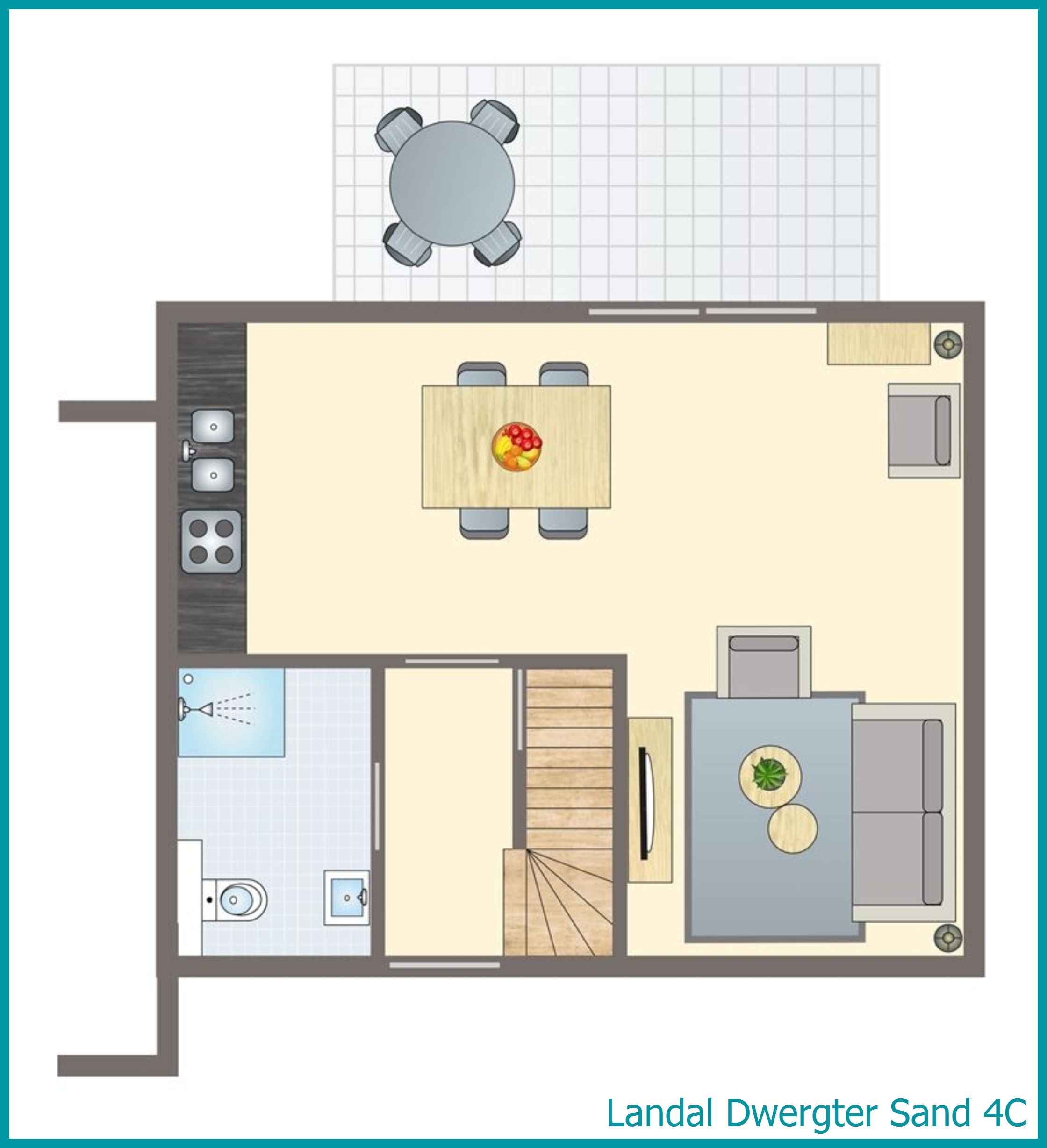 4-Personen-Ferienhaus 4C in Dwergter Sand