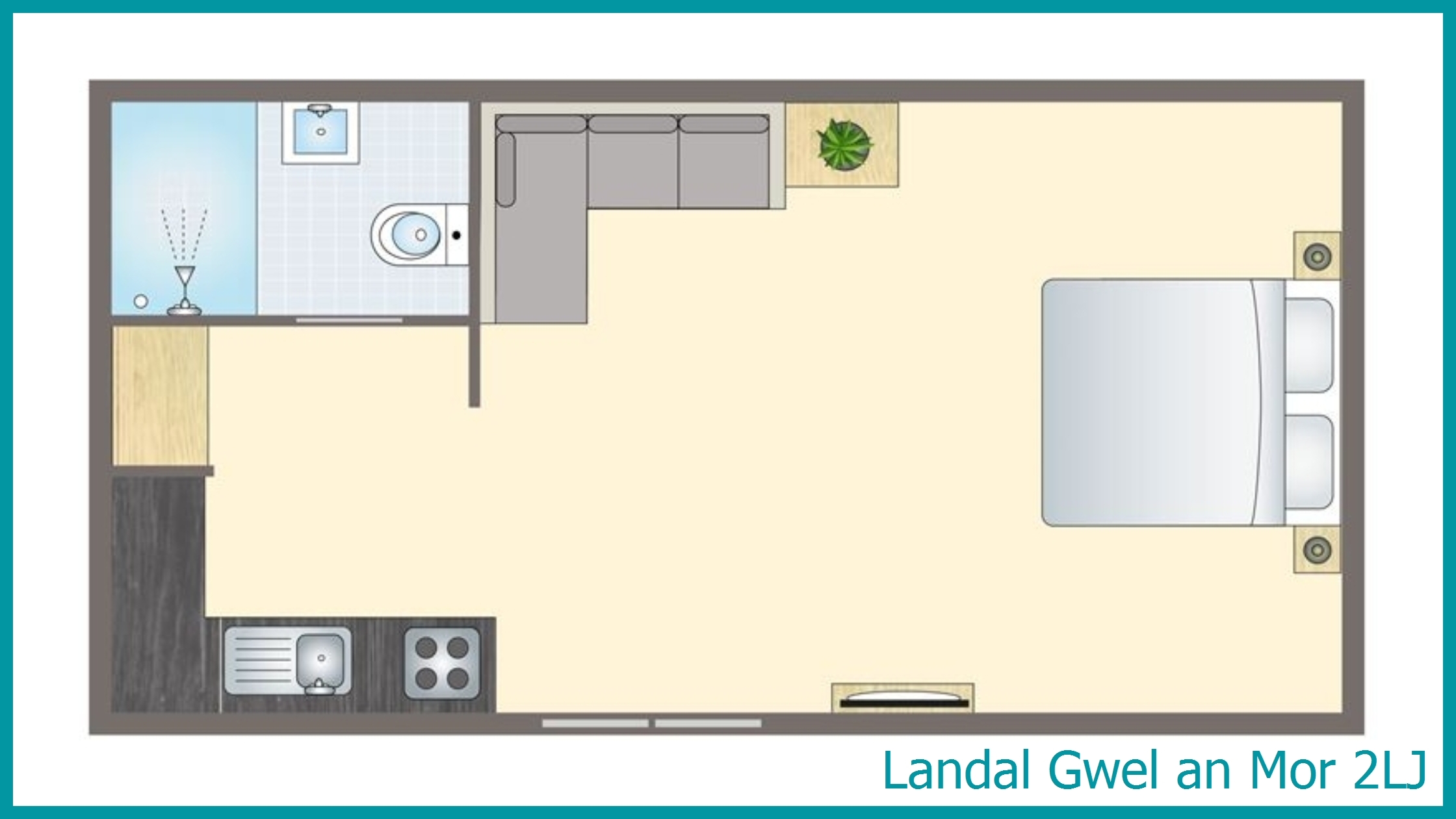 2-Personen-Ferienhaus - Lakeside Studio 2LJ in Gwel an Mor