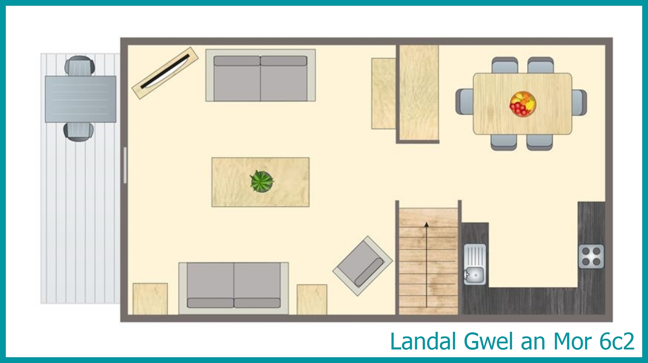 6-Personen-Ferienhaus 6C2 in Gwel an Mor