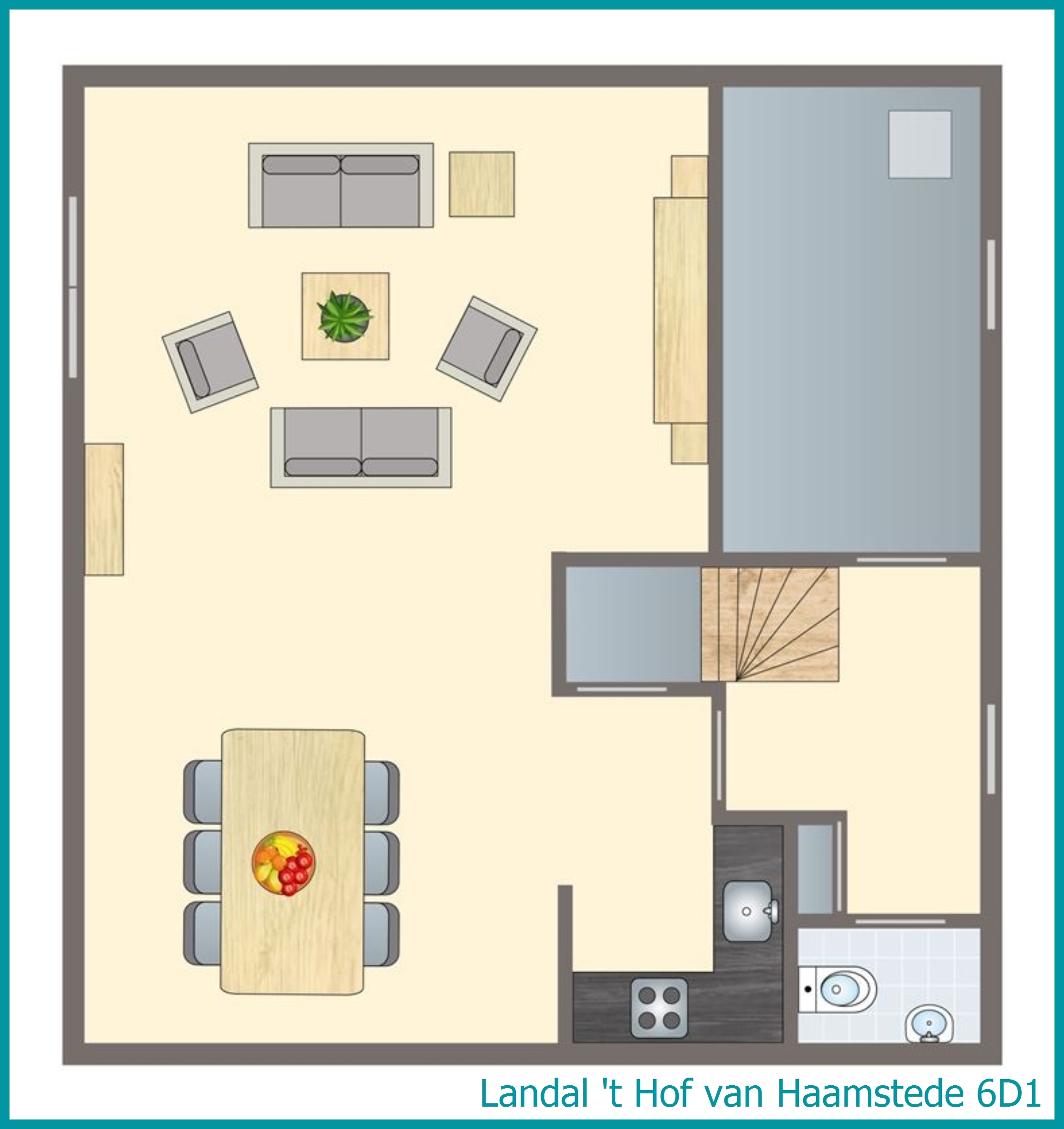 6-Personen-Ferienhaus 6D1 in 't Hof van Haamstede