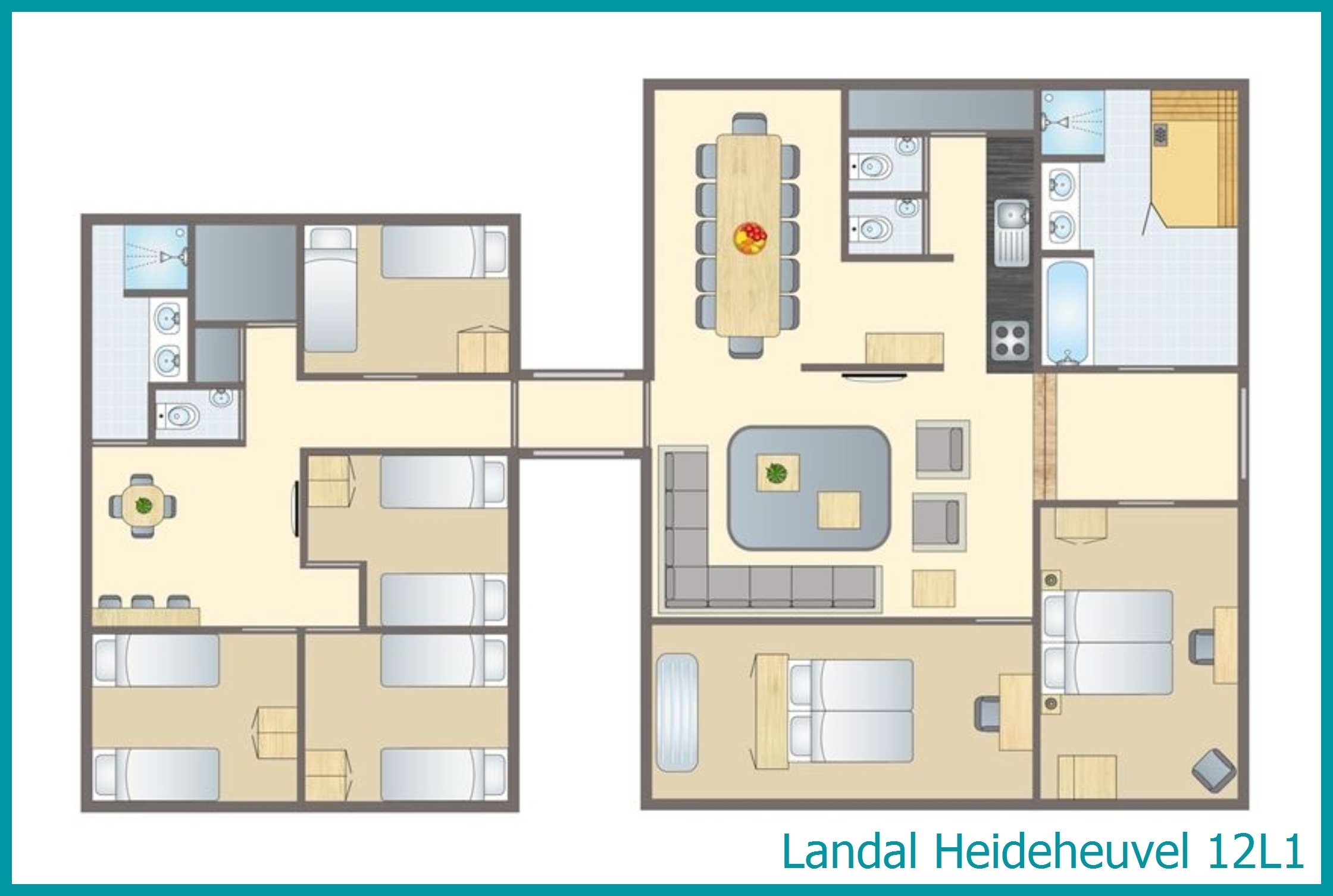 12-Personen-Ferienhaus 12L1 in Heideheuvel