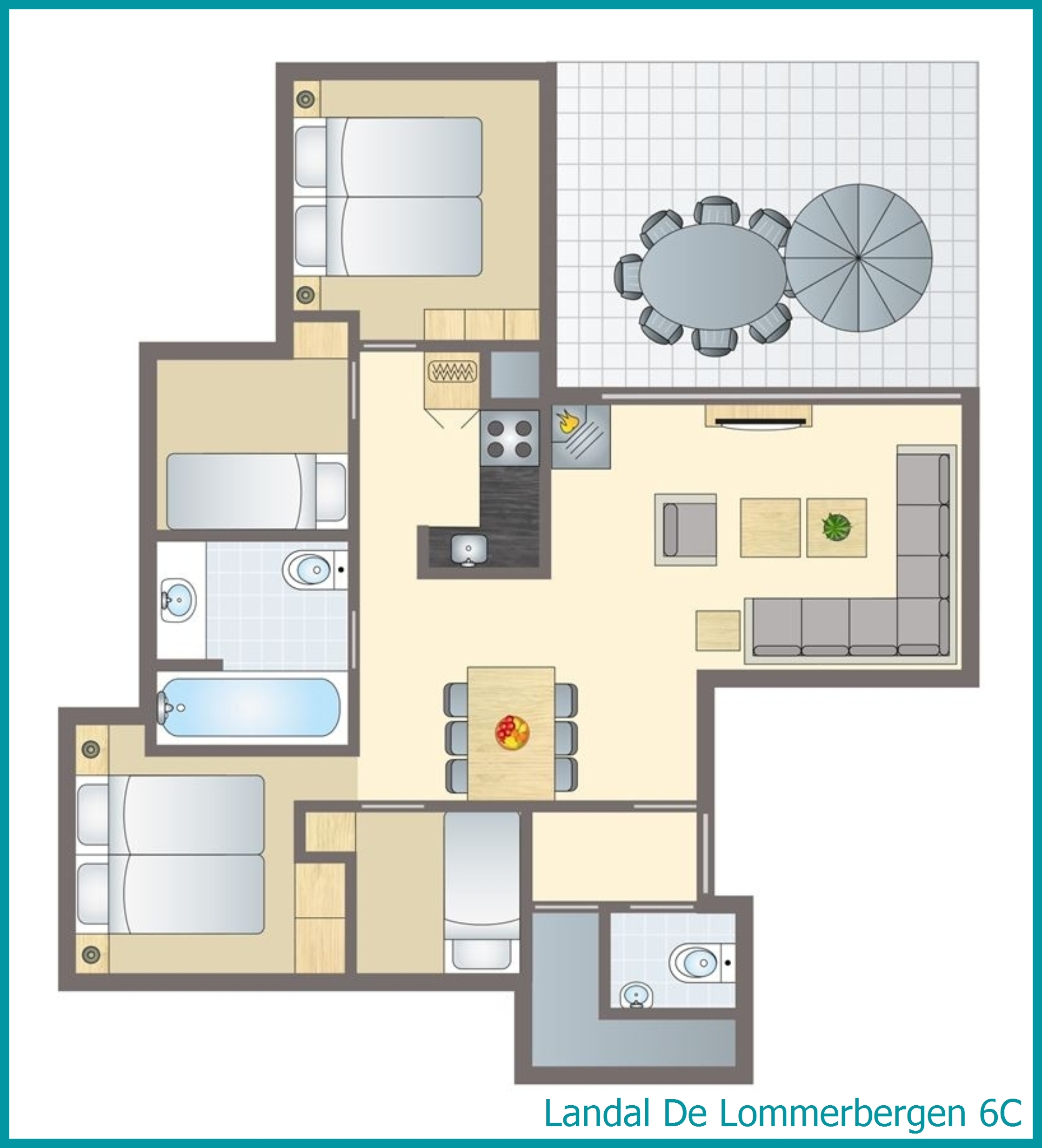 bungalow 6 personnes 6C à De Lommerbergen