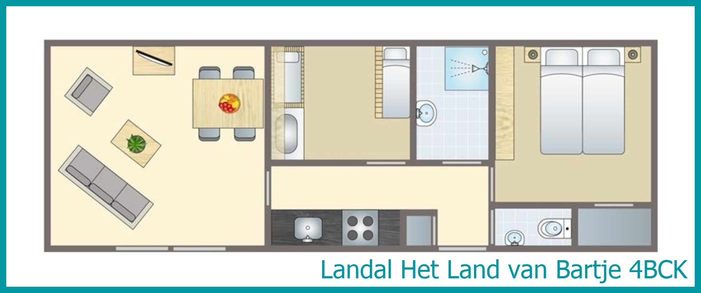 4-Personen-Kinder-Mobilheim 4BCK in Het Land van Bartje