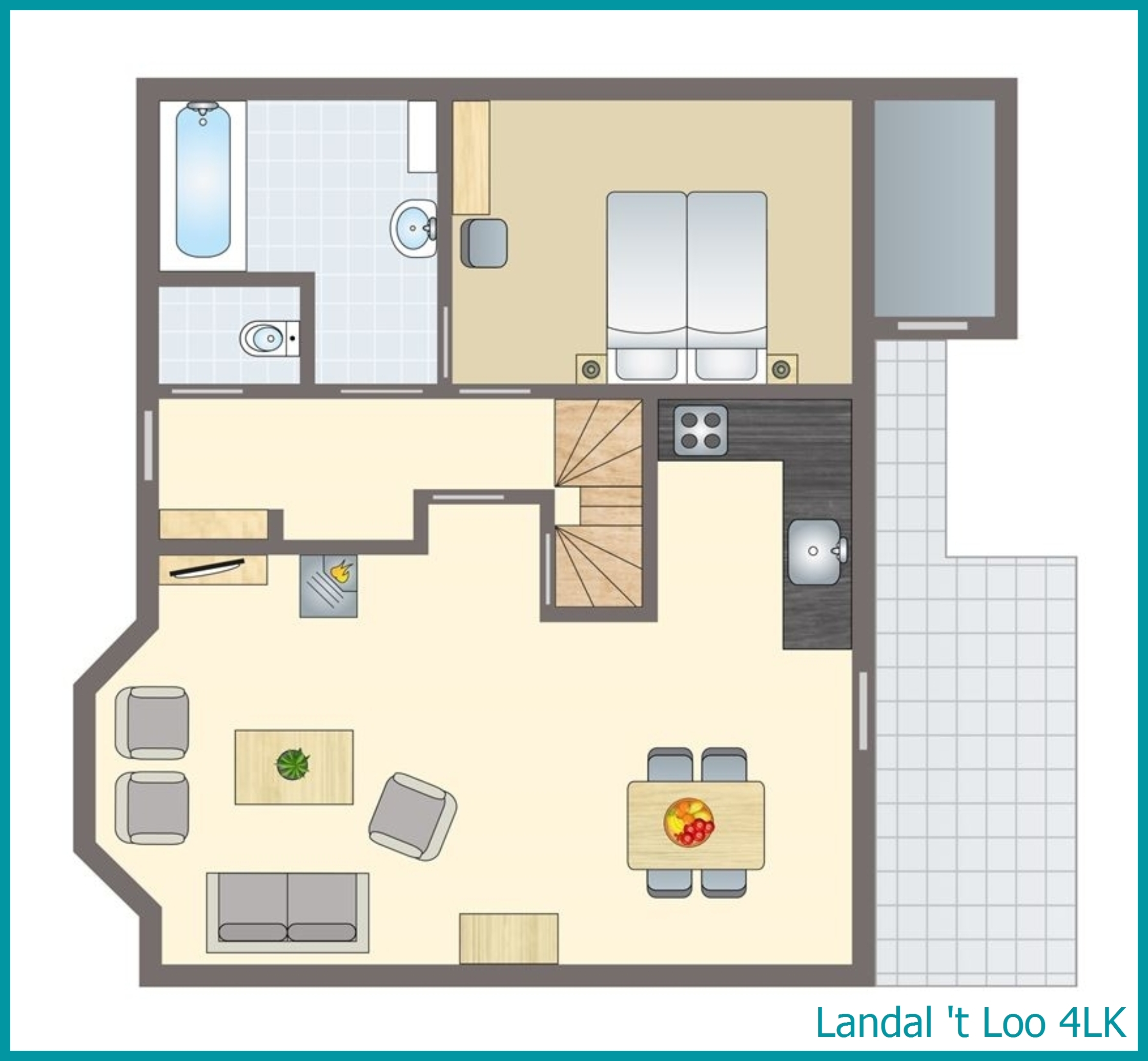 bungalow enfant 4 personnes 4LK à 't Loo