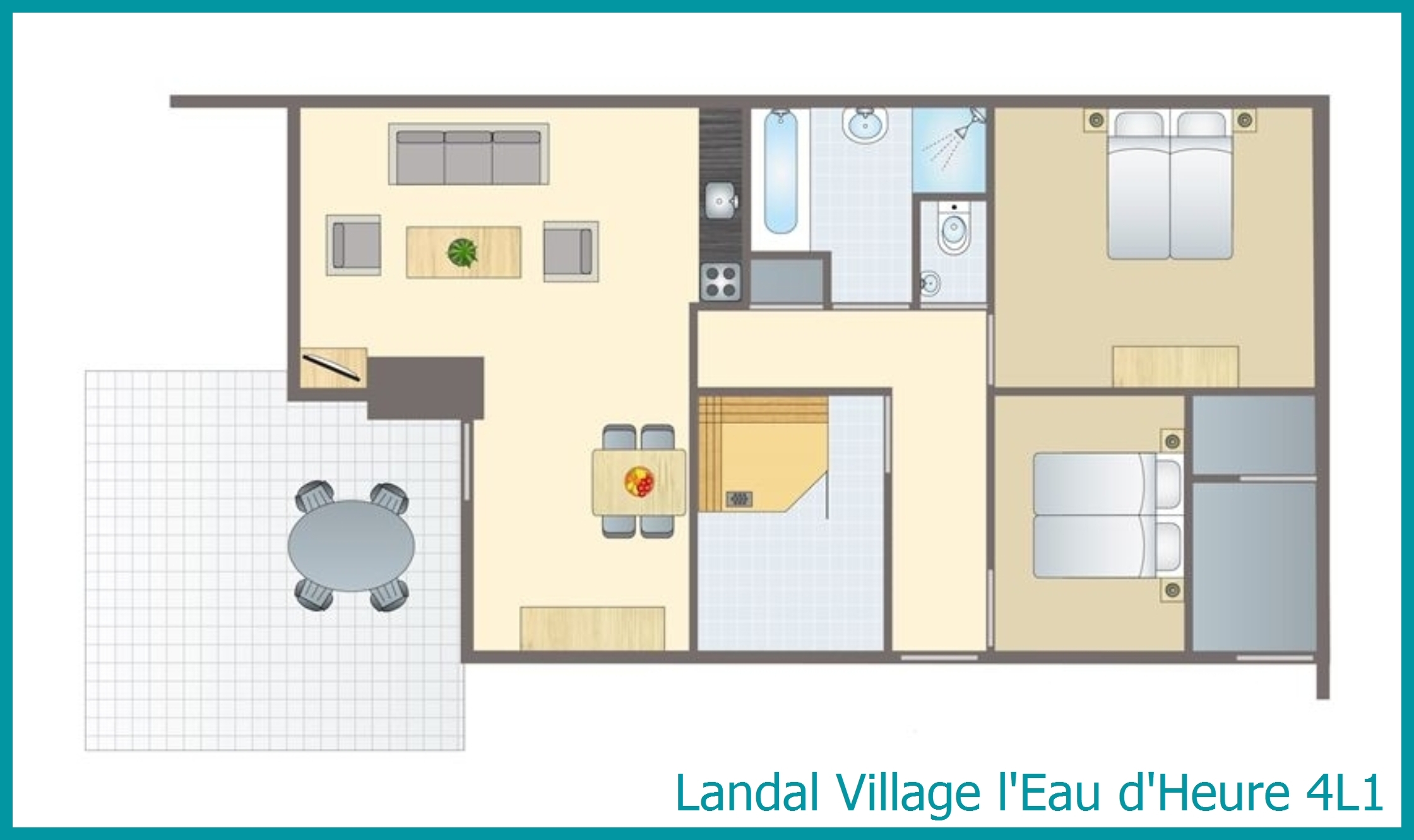bungalow 4 personnes 4L1 à Village l'Eau d'Heure