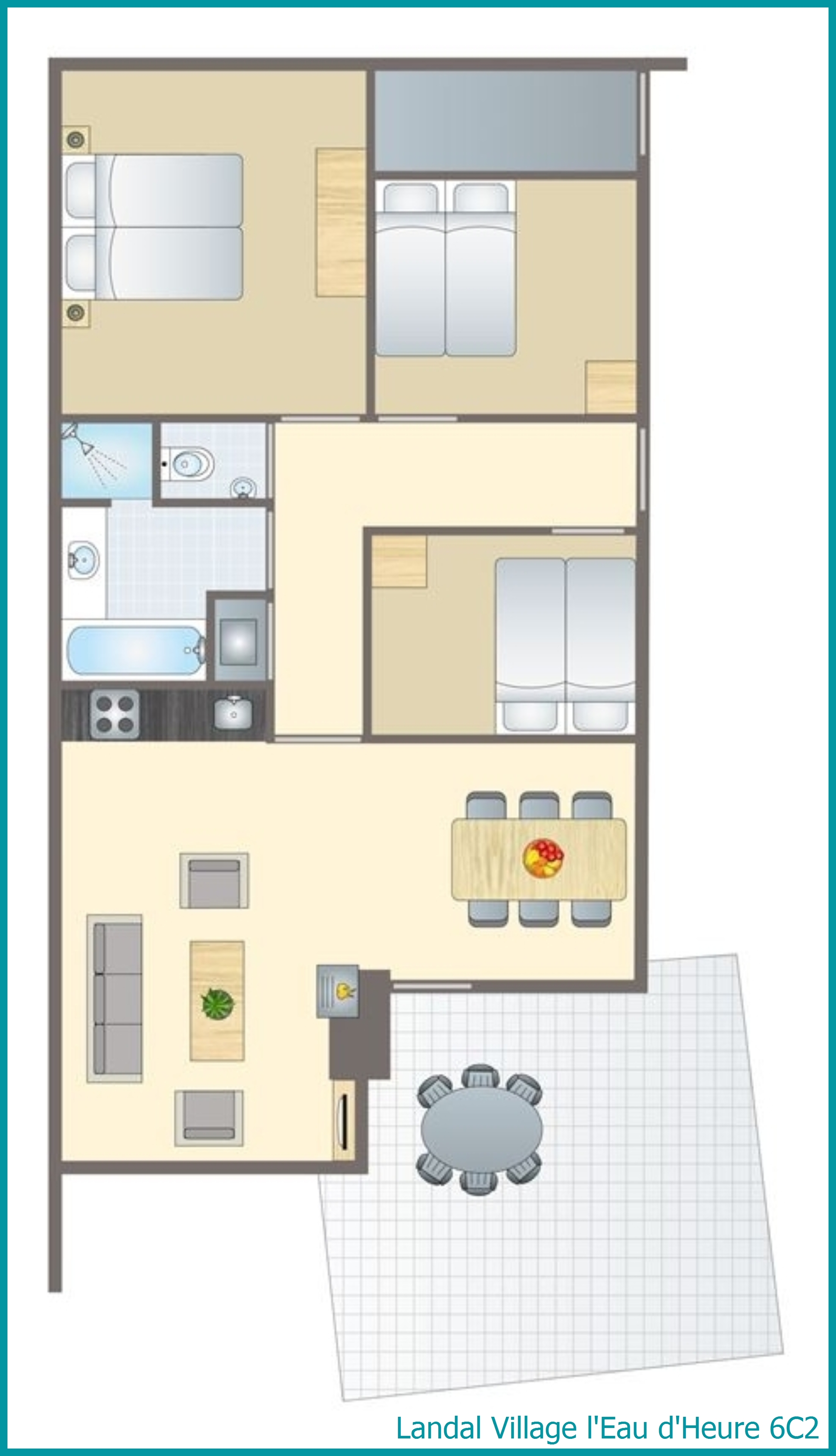 bungalow 6 personnes 6C2 à Village l'Eau d'Heure