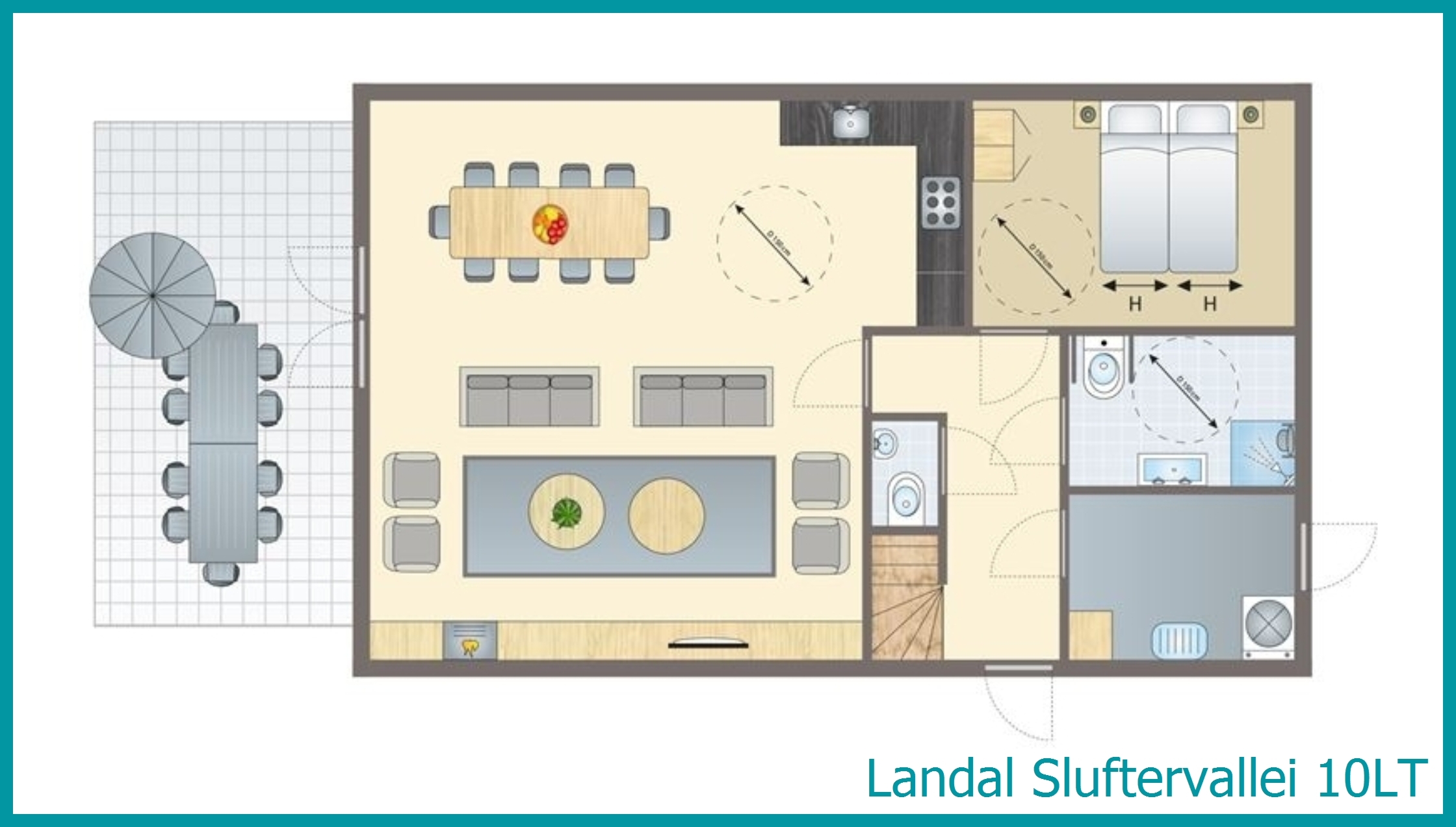 bungalow 10 personnes 10LT à Sluftervallei