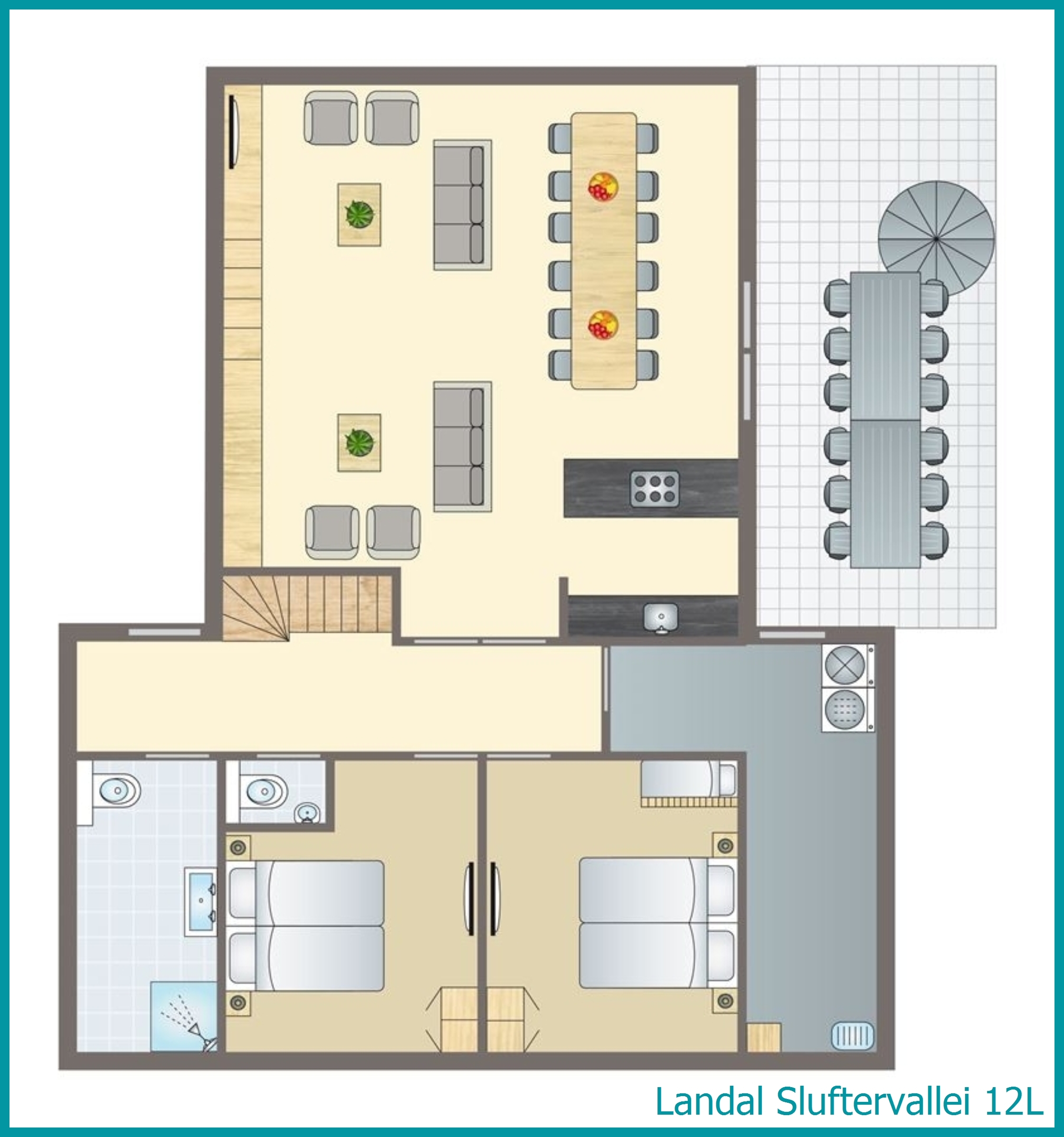 bungalow 12 personnes 12L à Sluftervallei