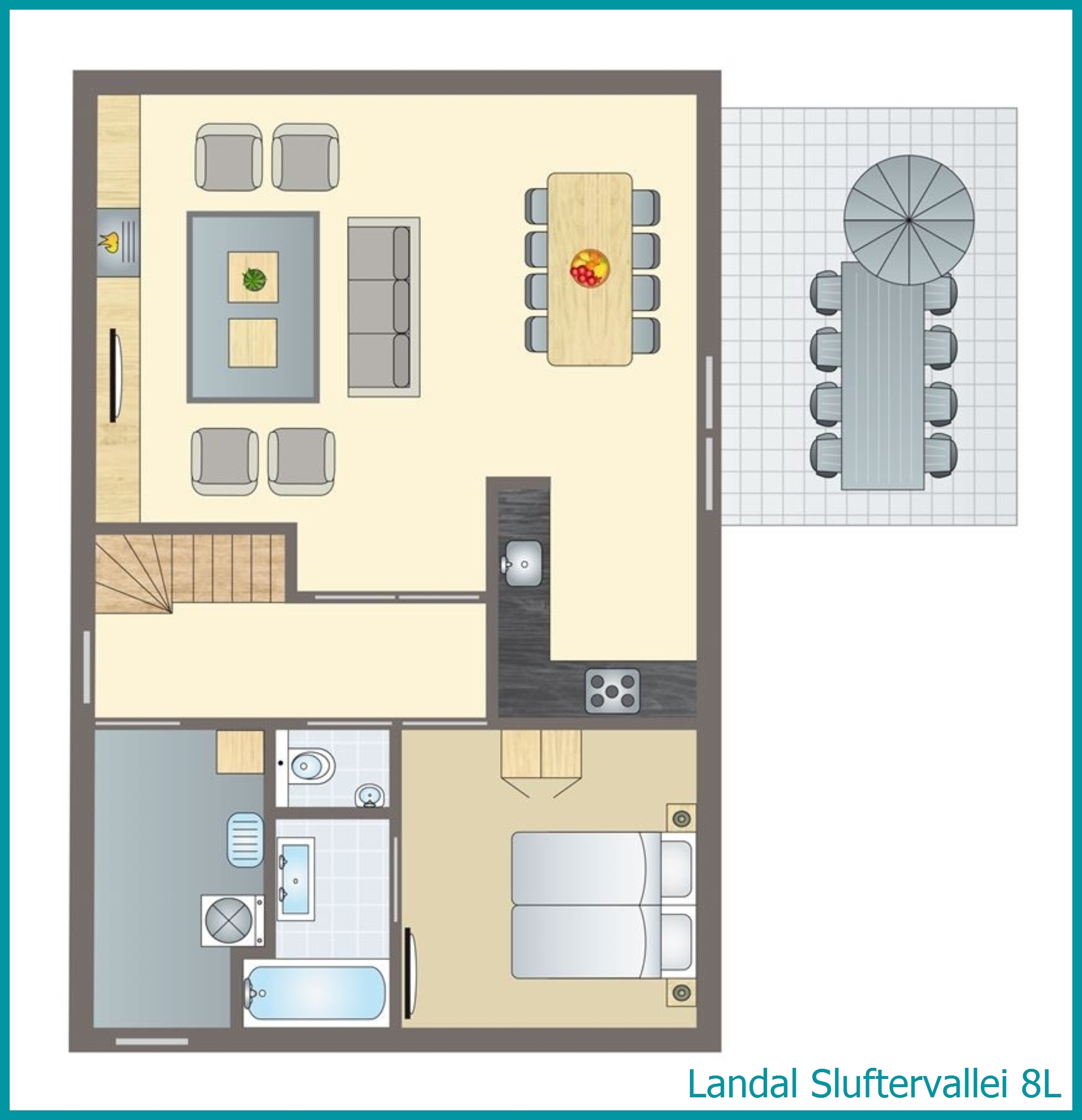 bungalow 8 personnes 8L à Sluftervallei