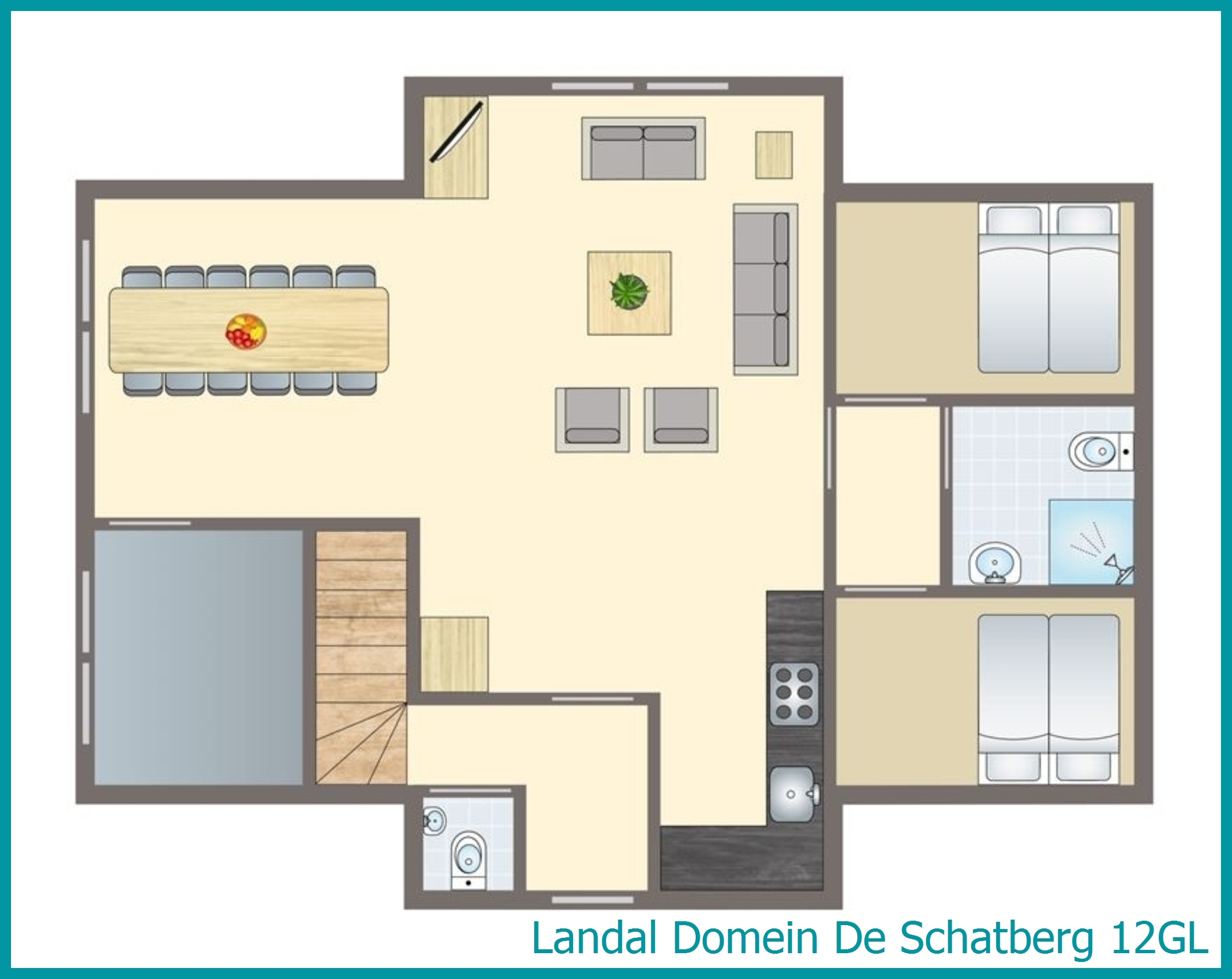 12-Personen-Ferienhaus 12GL in Domein De Schatberg