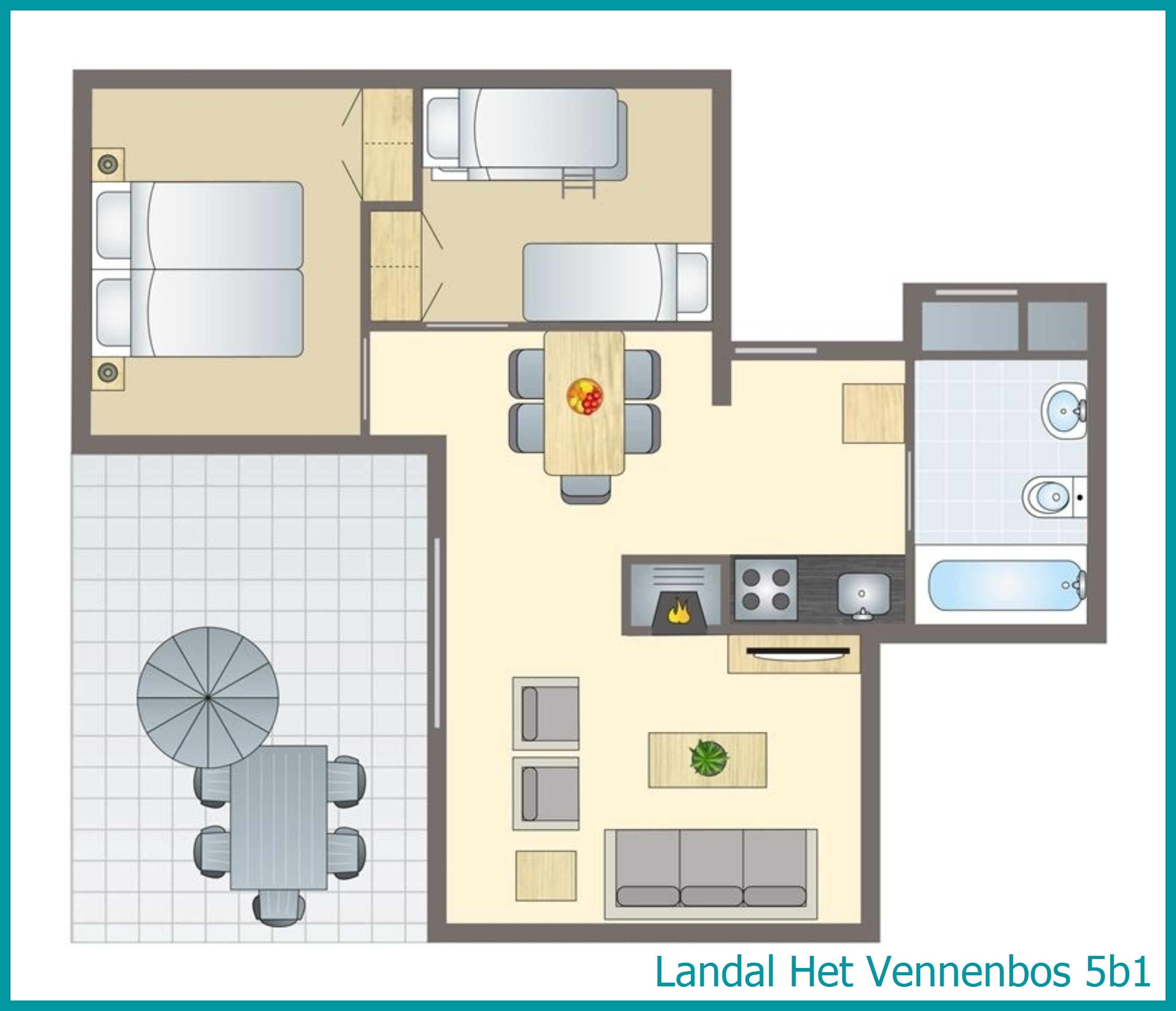 bungalow 5 personnes 5b1 à Het Vennenbos