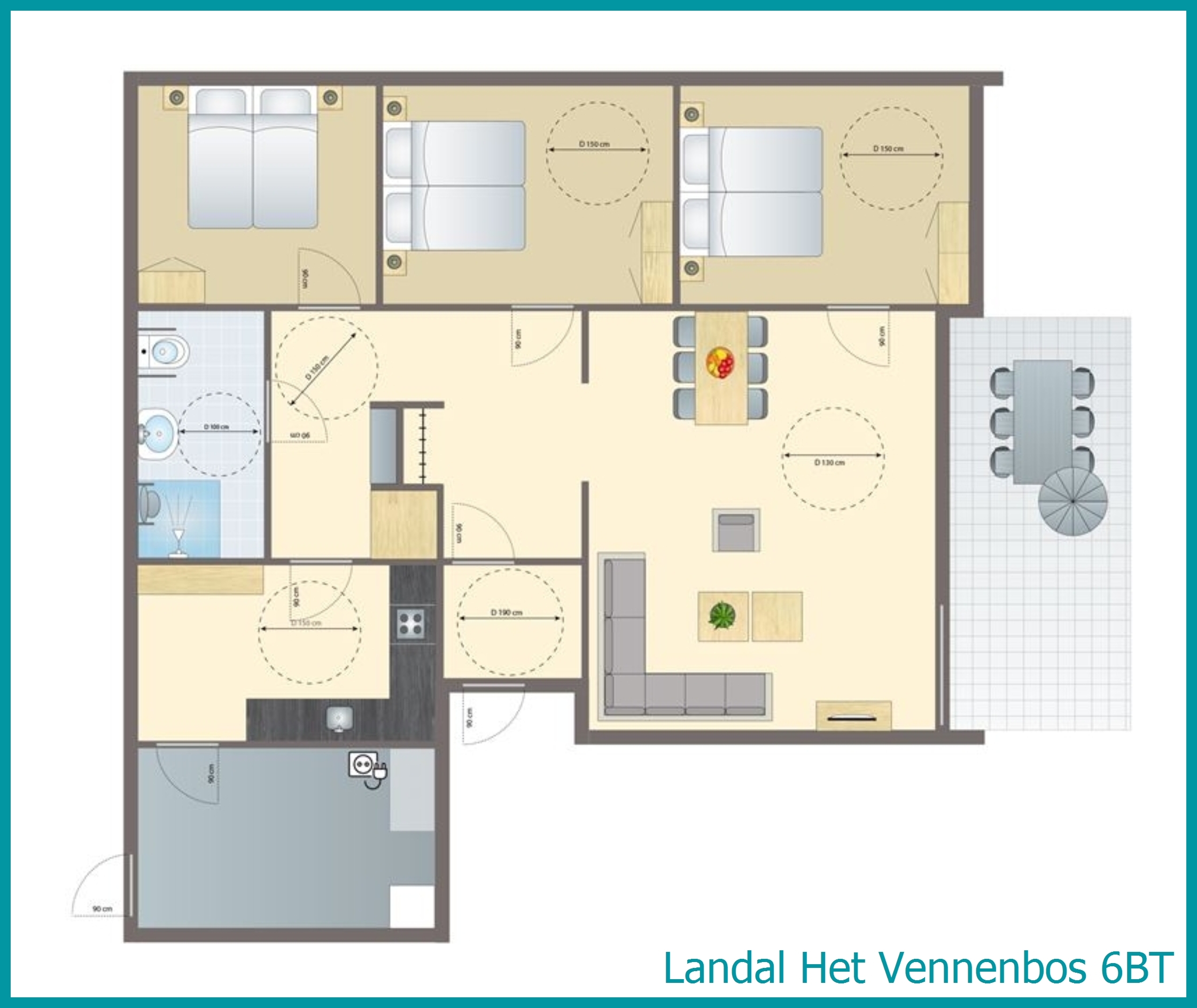 bungalow 6 personnes 6BT à Het Vennenbos