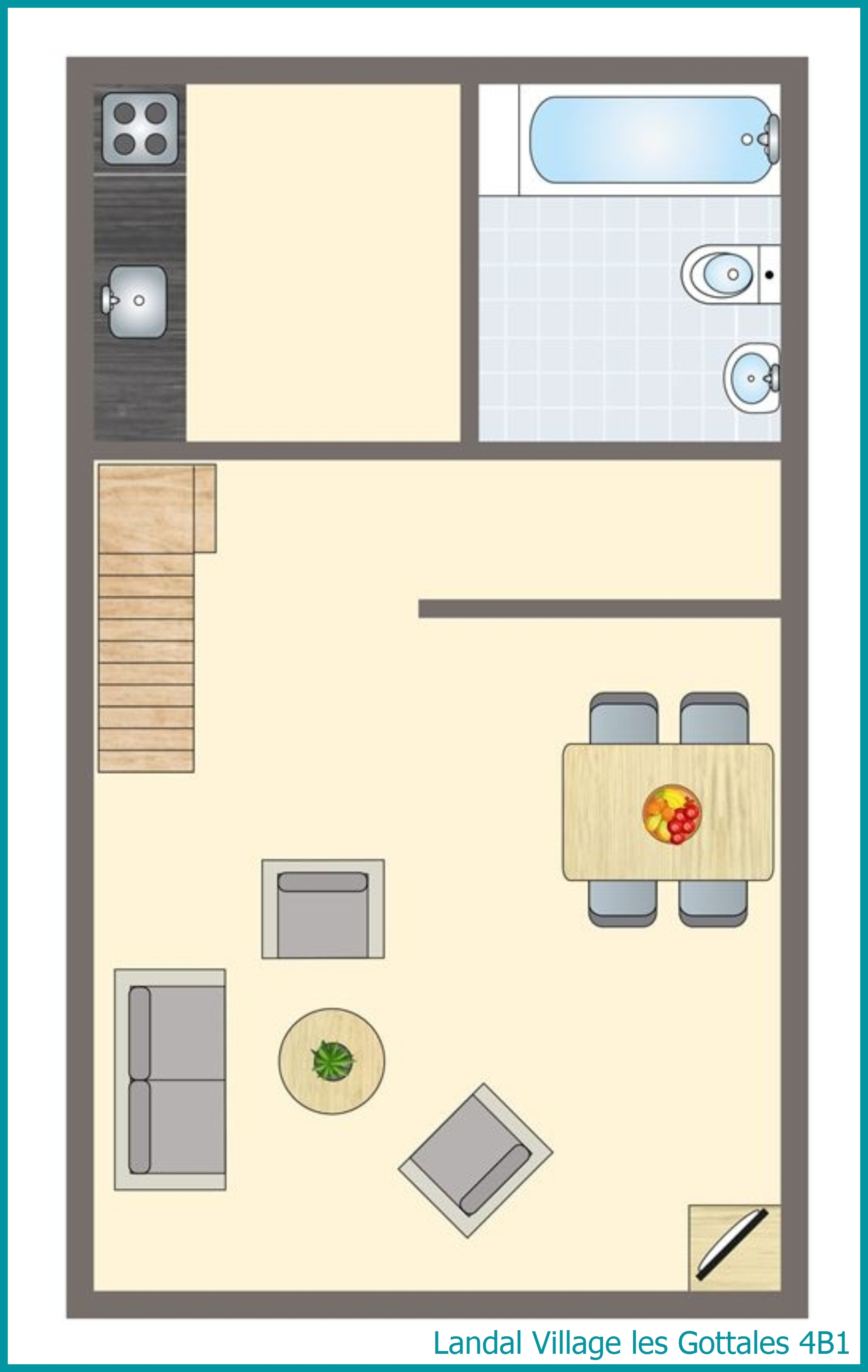 bungalow 4 personnes 4B1 à Village les Gottales