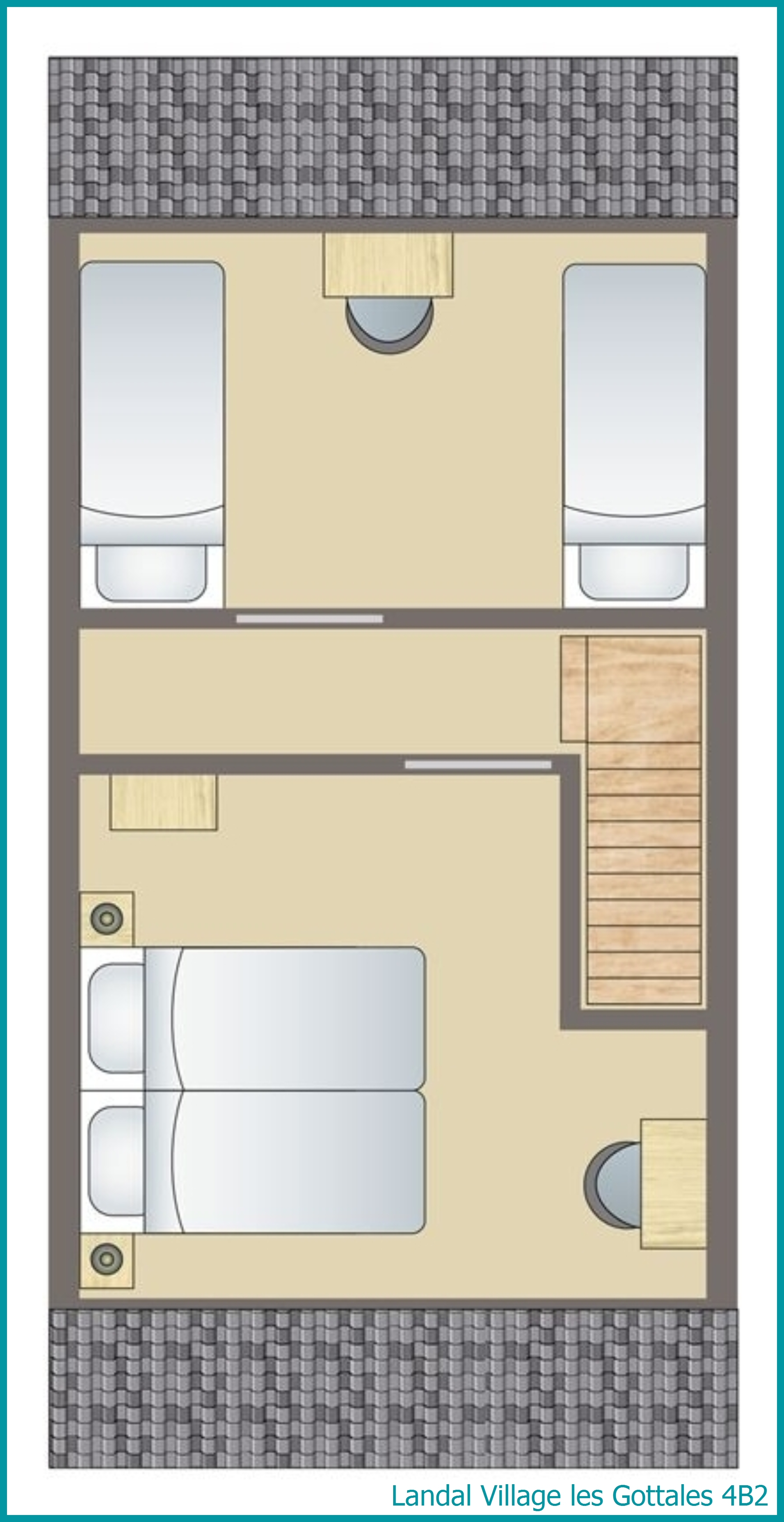 bungalow 4 personnes 4B2 à Village les Gottales