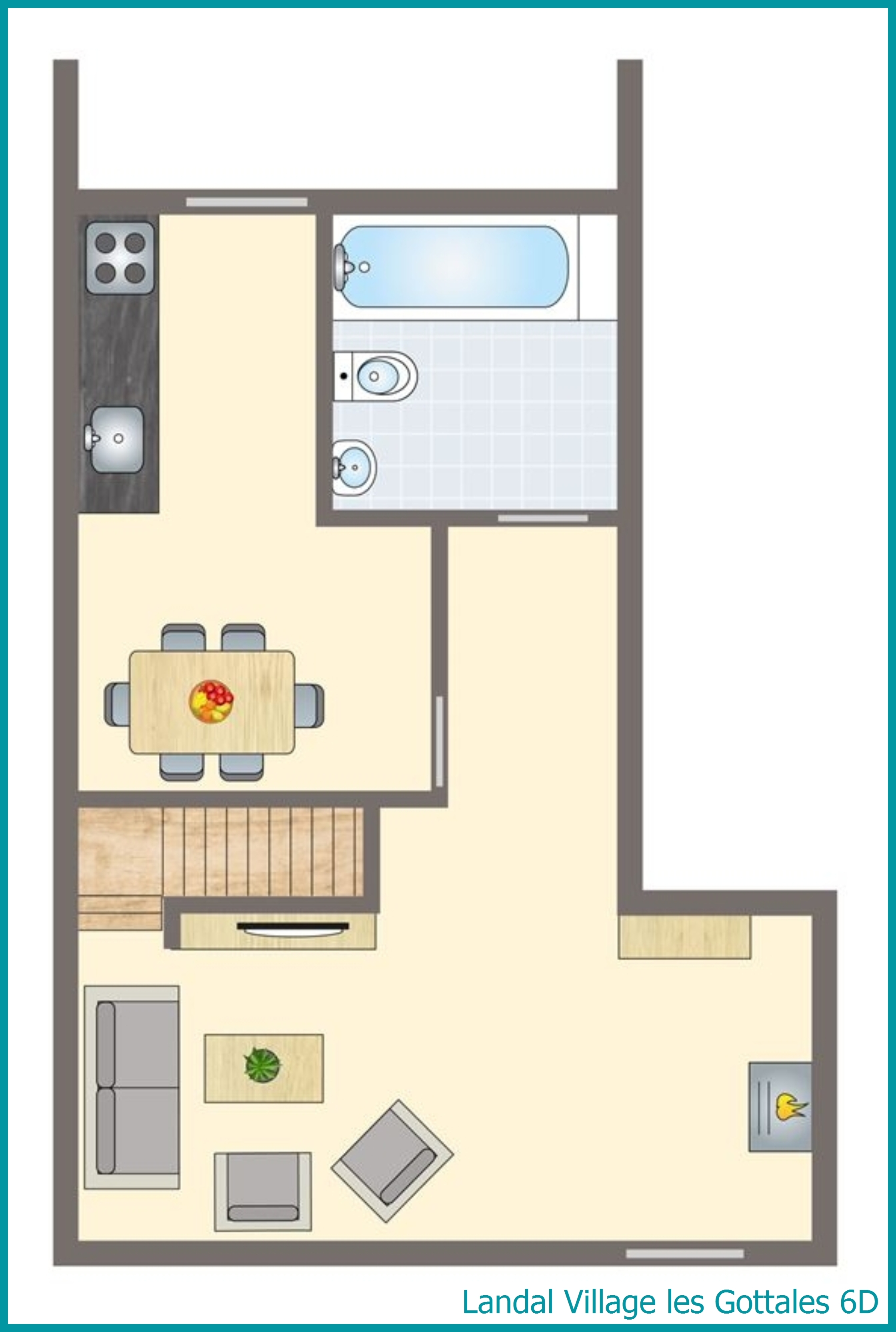 bungalow 6 personnes 6D à Village les Gottales