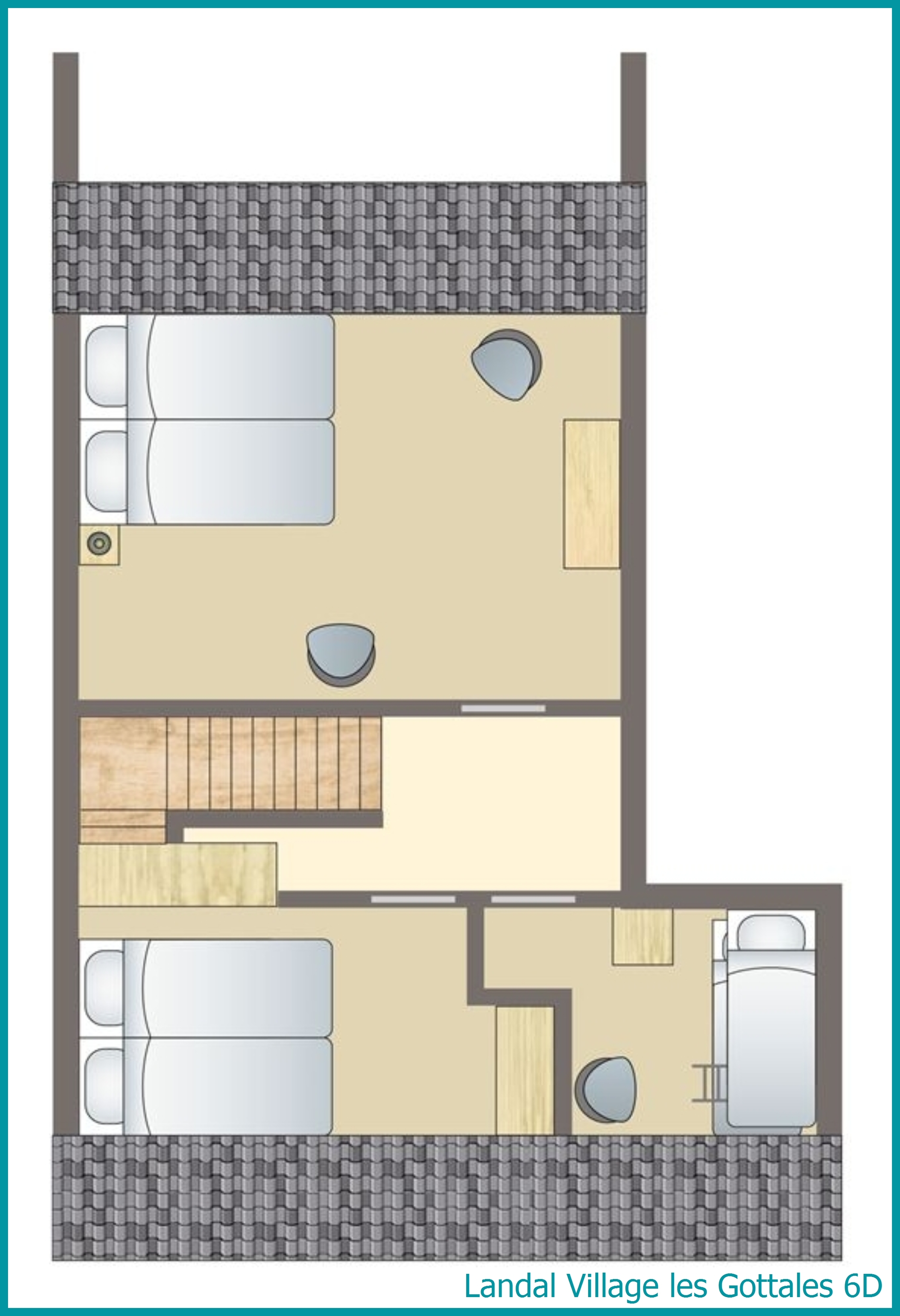 bungalow 6 personnes 6D à Village les Gottales