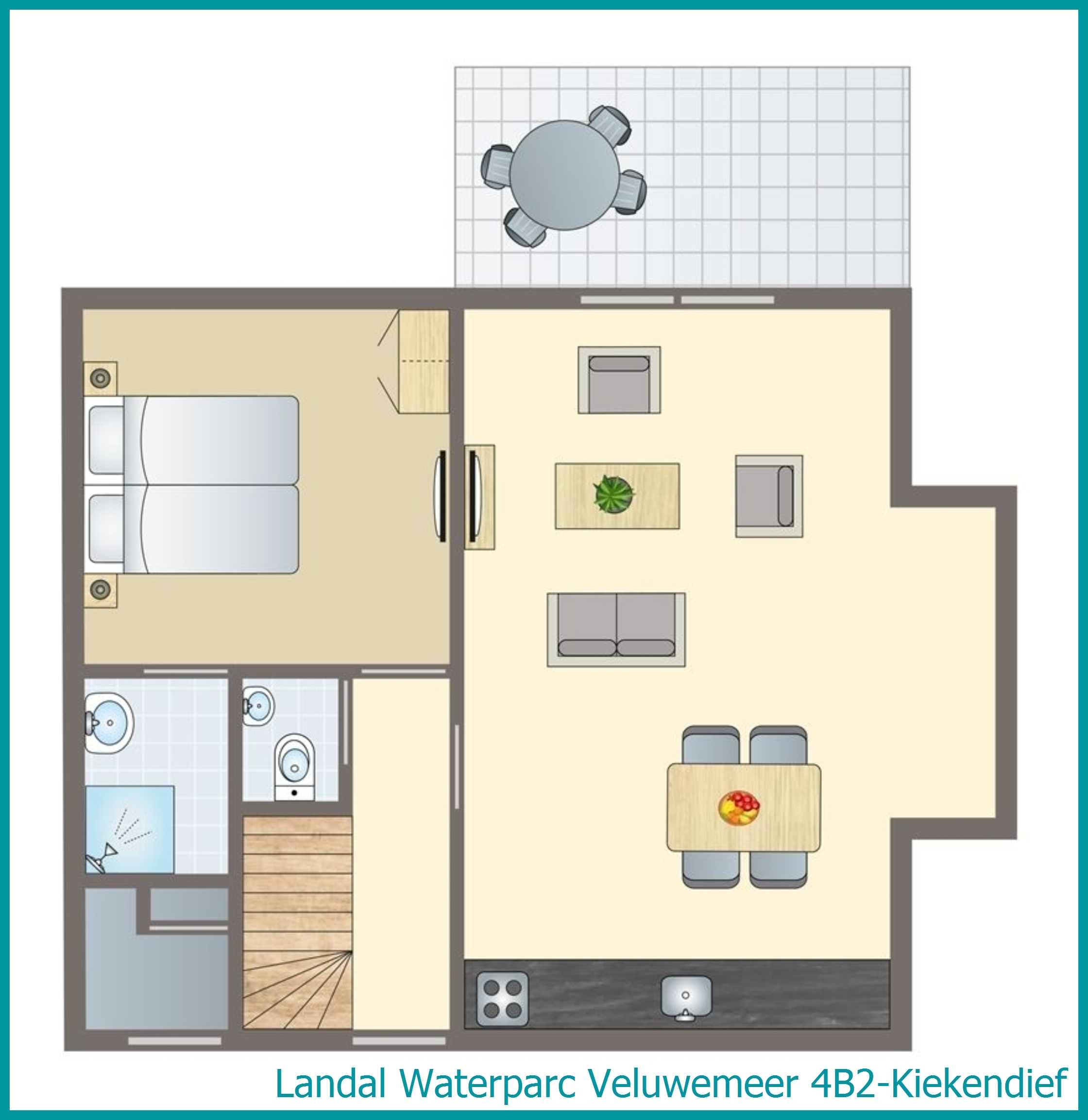 4-Personen-Ferienhaus 4B2-Kiekendief in Waterparc Veluwemeer