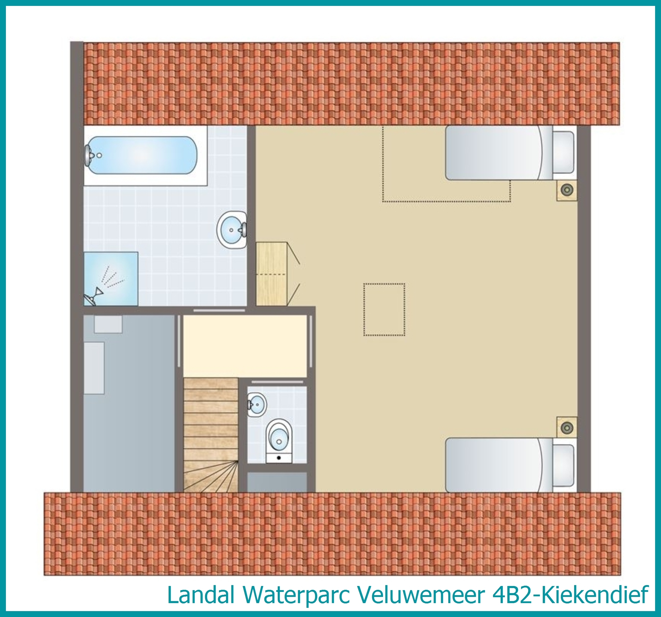 4-Personen-Ferienhaus 4B2-Kiekendief in Waterparc Veluwemeer