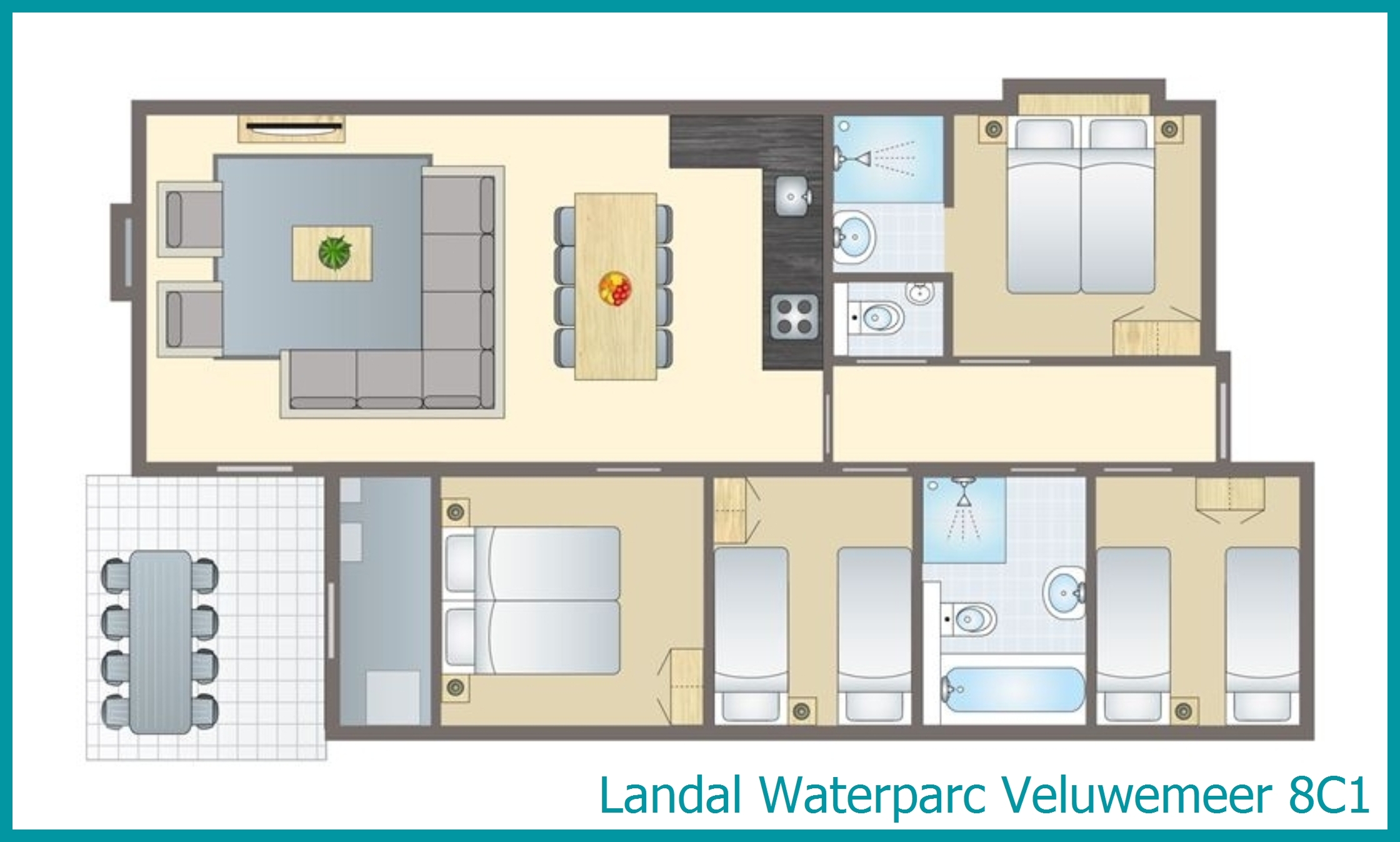 8-Personen-Ferienhaus 8C1 in Waterparc Veluwemeer