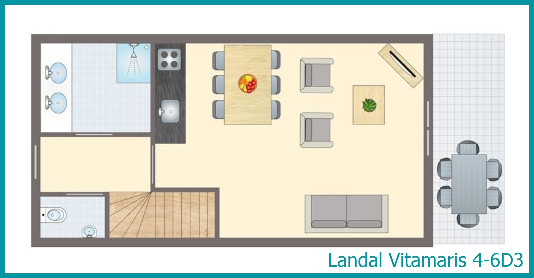 4-6-Personen-Ferienwohnung 4-6D3 in Vitamaris