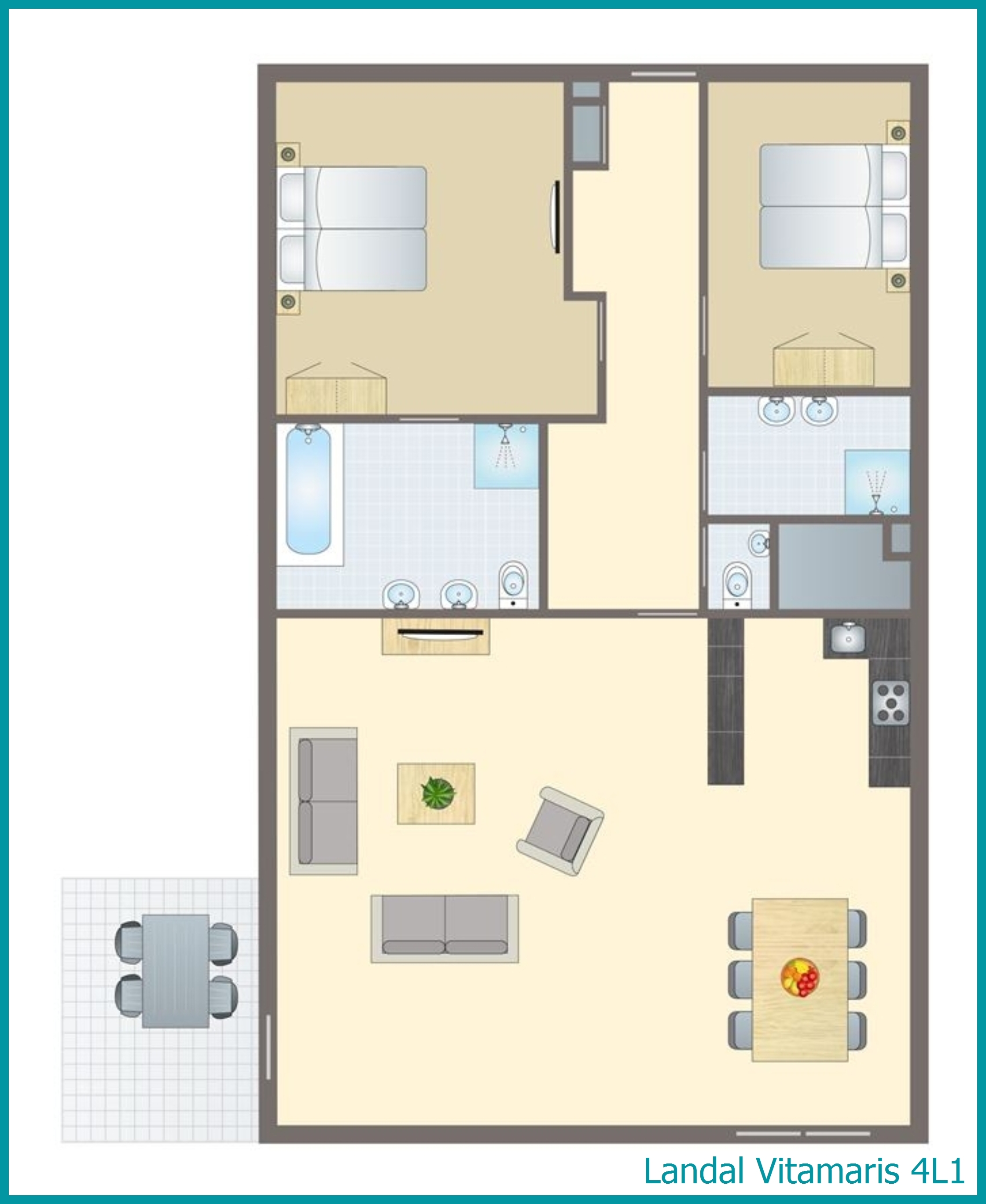 4-Personen-Ferienwohnung 4L1 in Vitamaris