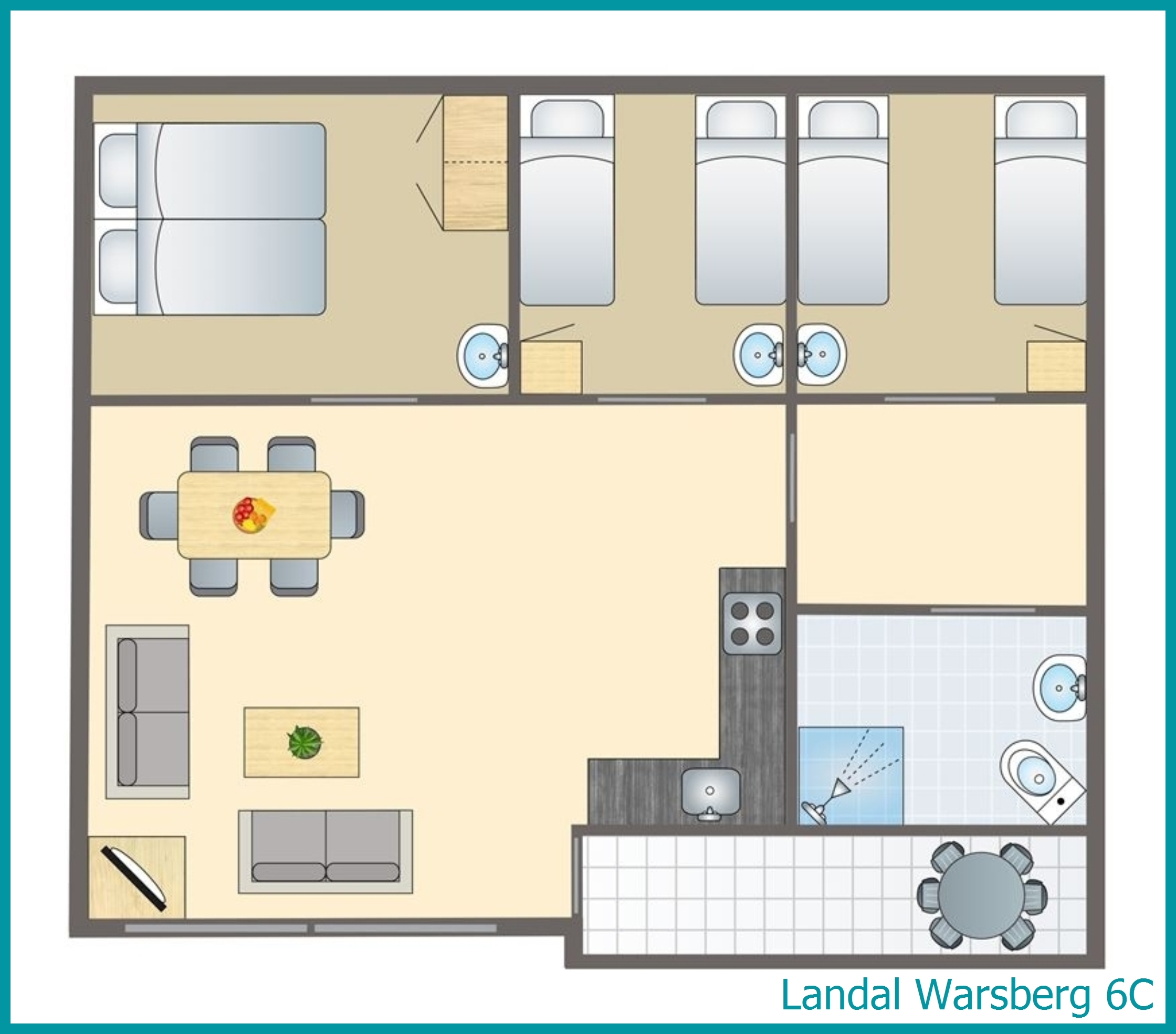 bungalow 6 personnes 6C à Warsberg