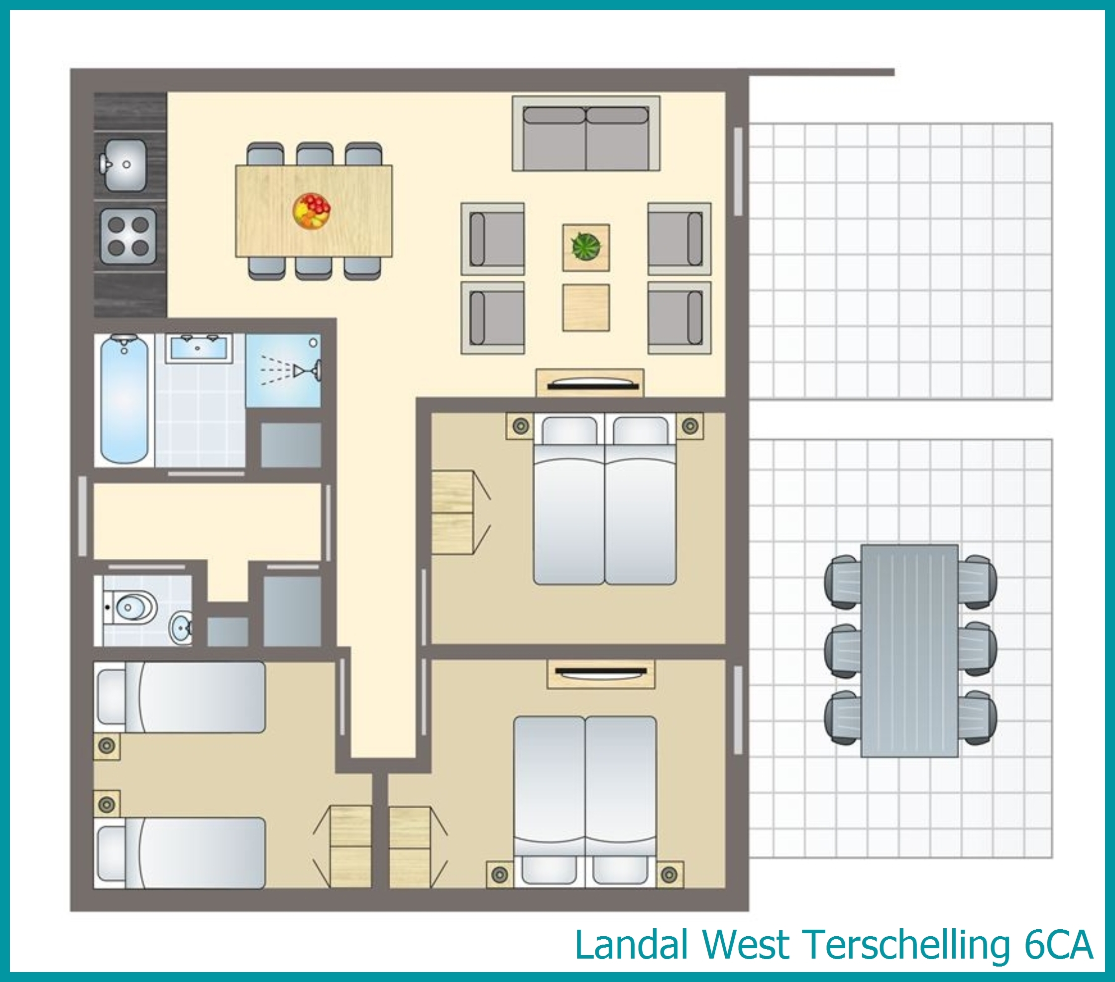 6-Personen-Ferienwohnung 6CA in West Terschelling