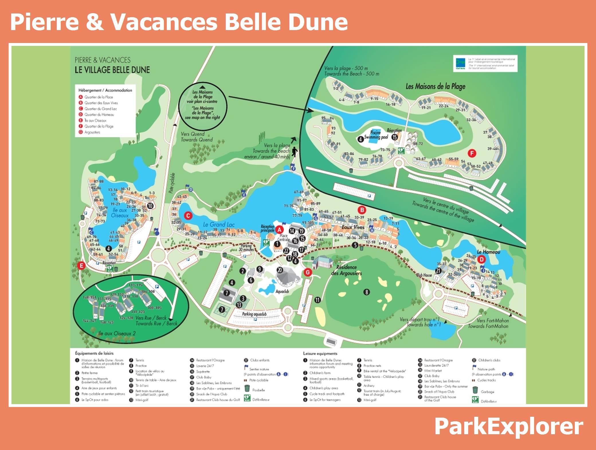 // Le plan de Pierre & Vacances Belle Dune ParkExplorer
