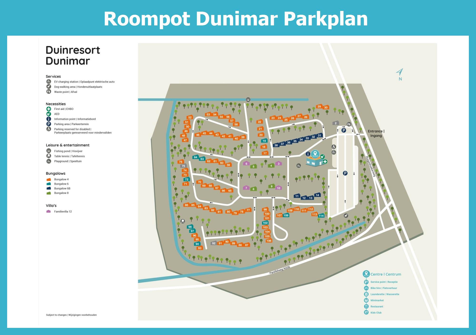 Karte und Lageplan Roompot Duinresort Dunimar
