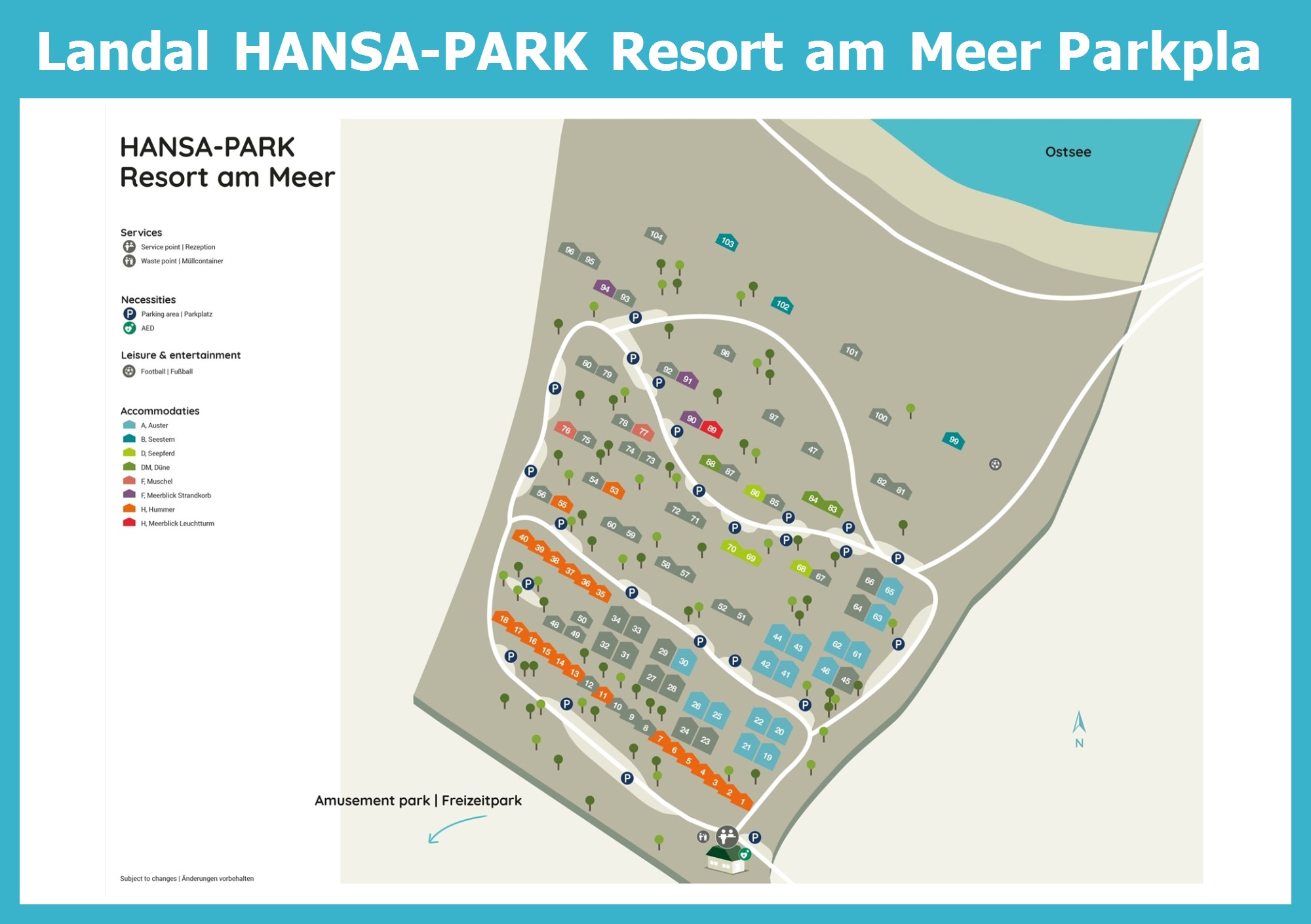 Karte und Lageplan Roompot HANSA- PARK Resort am Meer