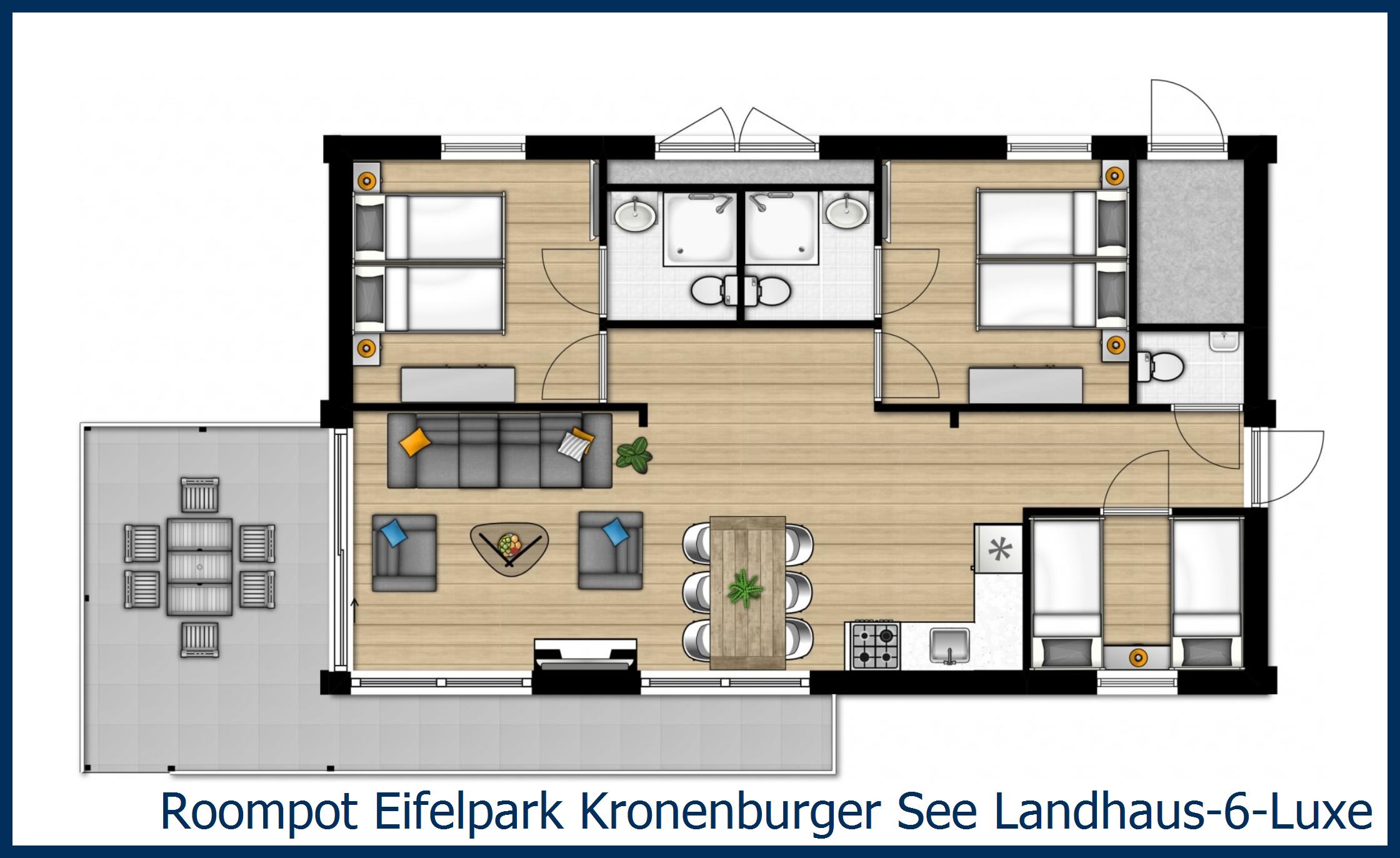 Bungalow Landhaus-6-Luxe à Eifelpark Kronenburger See