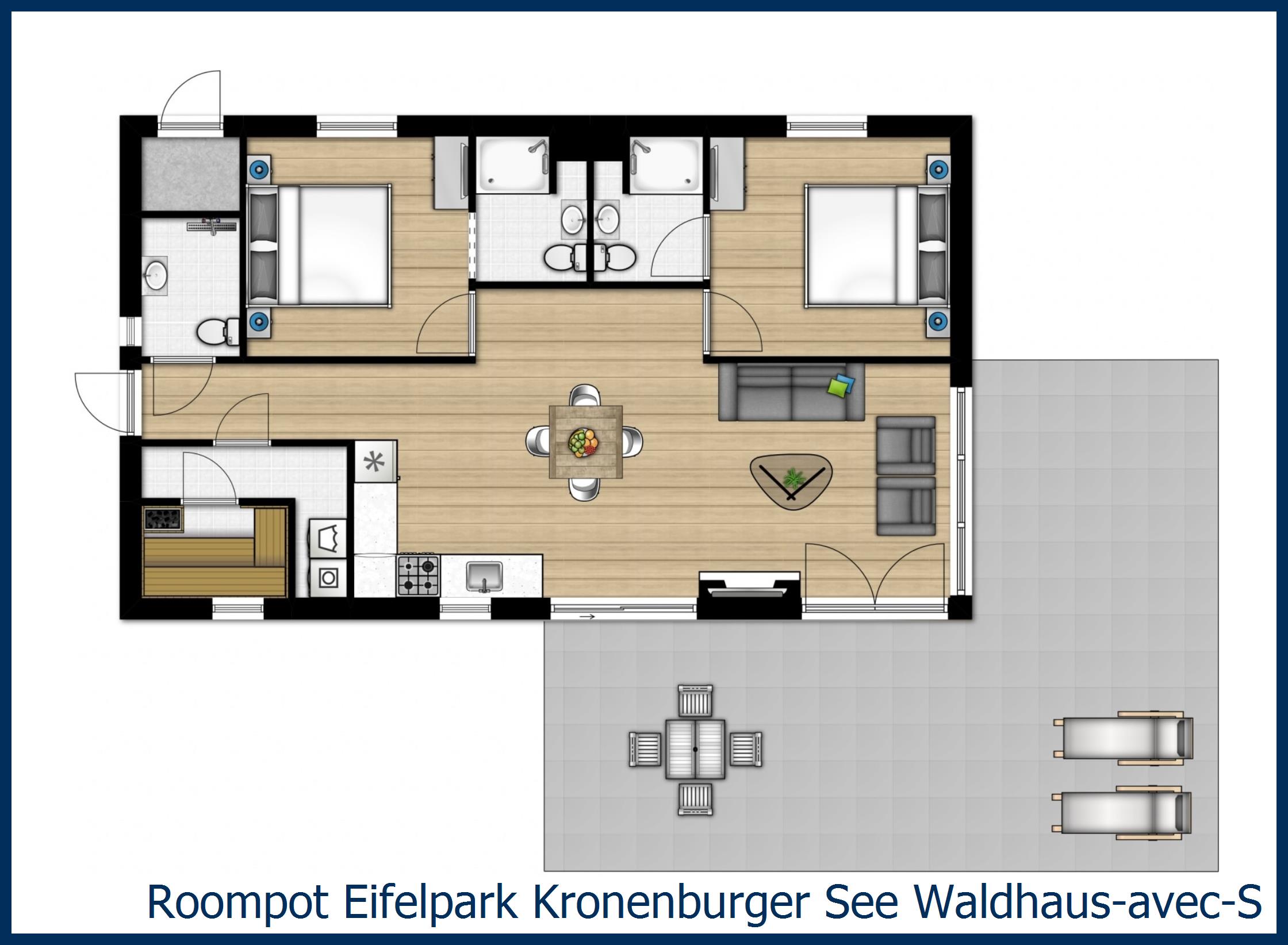 Bungalow Waldhaus-avec-Sauna-4-Luxe à Eifelpark Kronenburger See